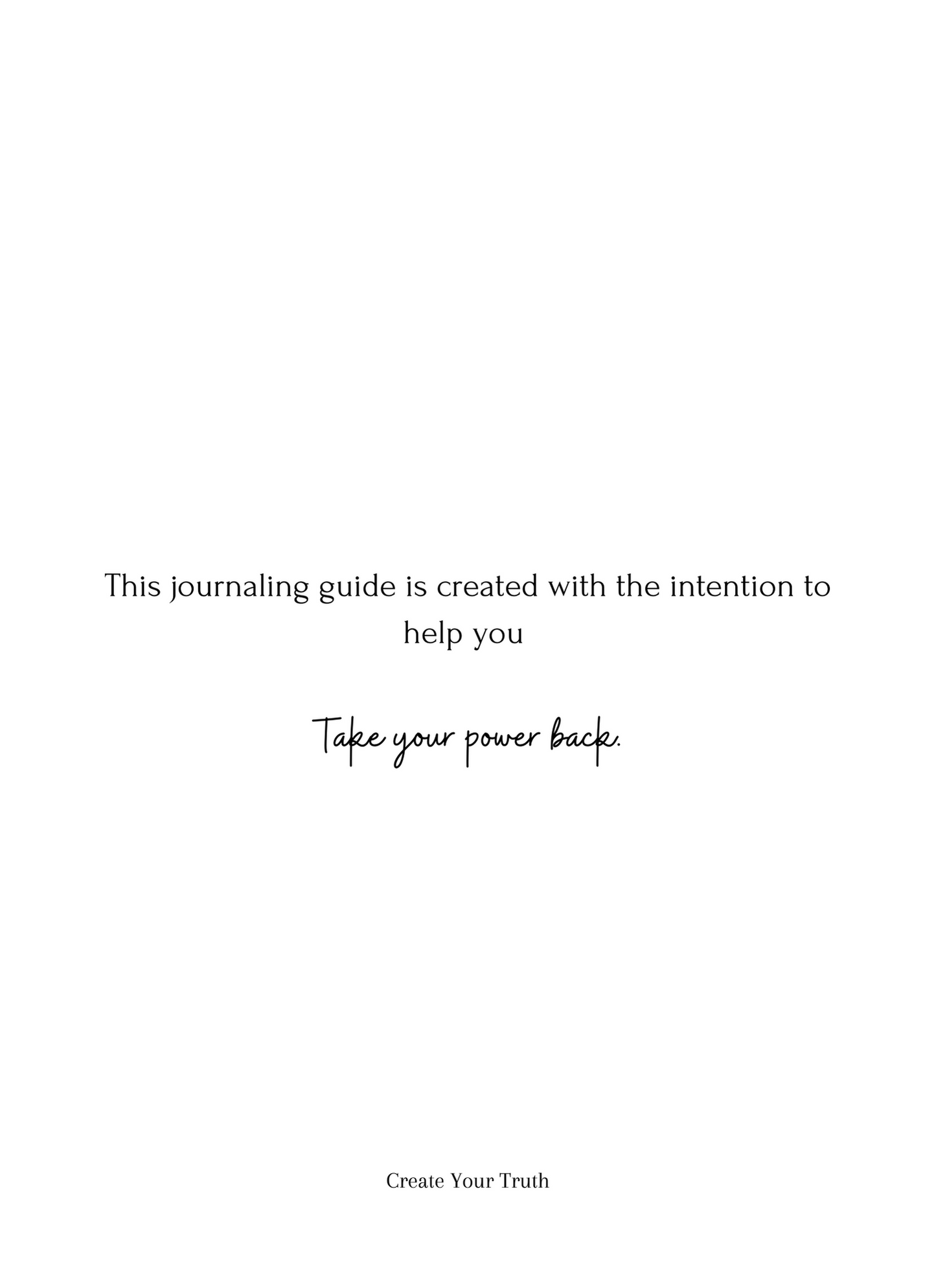 Create Your Truth : Heal Your Inner Child : A Journaling E-book