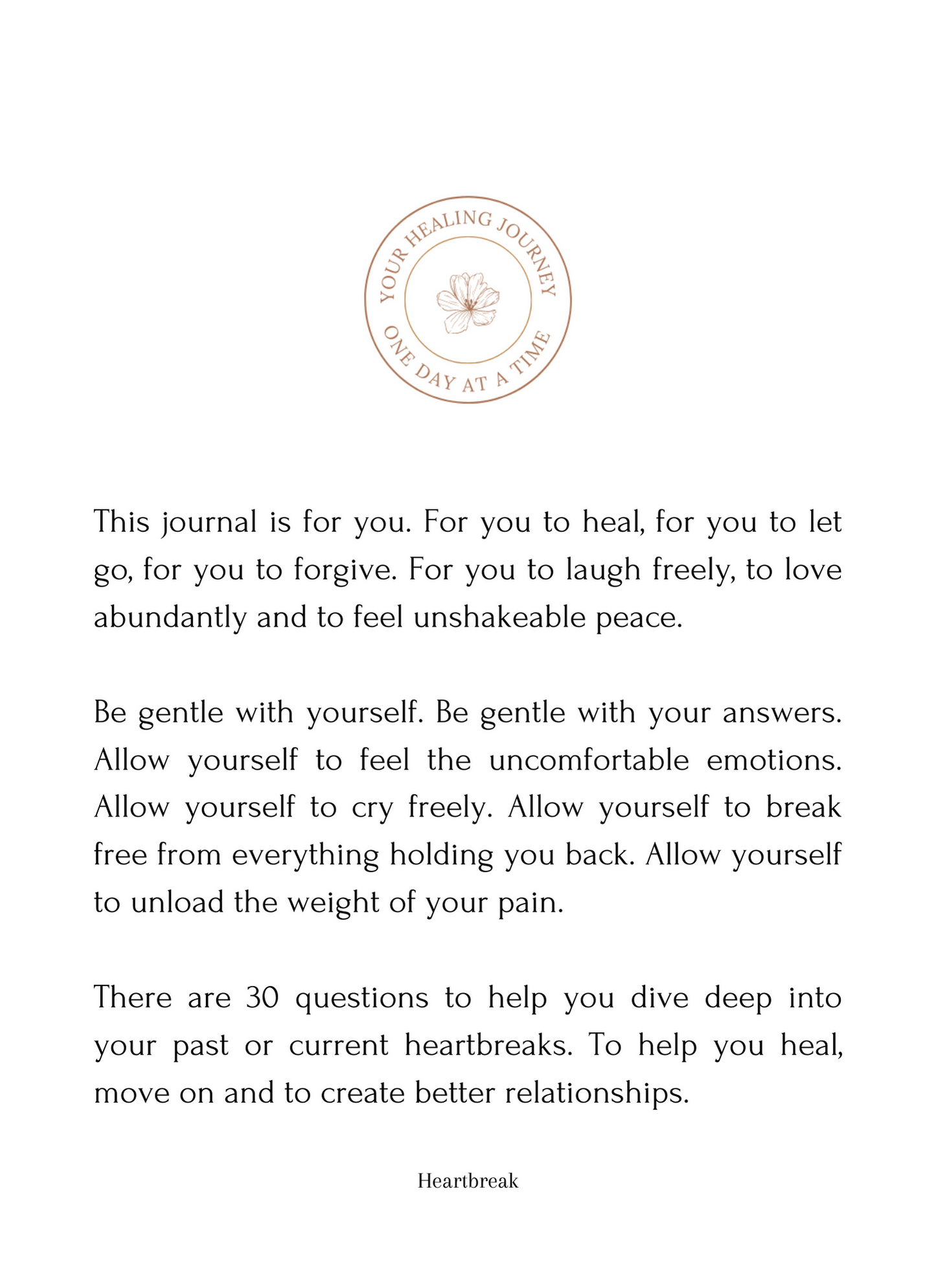 Heartbreak : A Journaling E-book